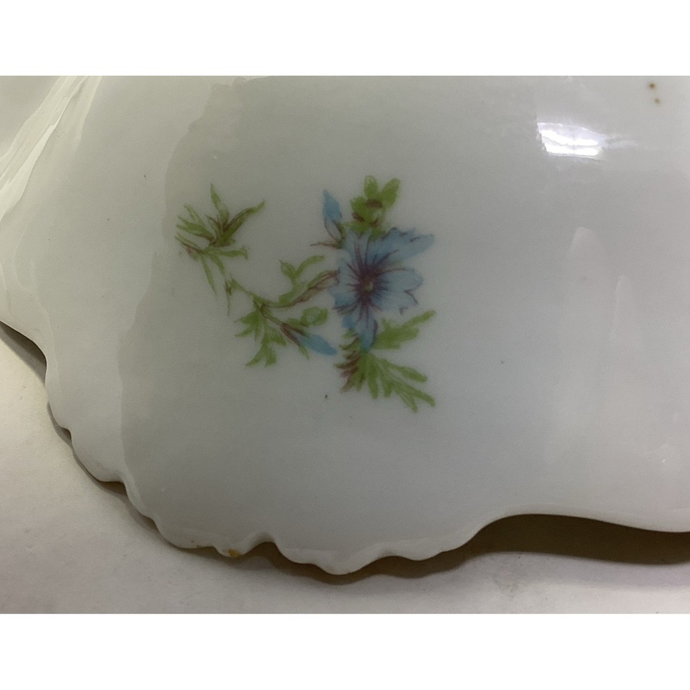 Vintage Ch. Field Haviland/GDA Limoges Scalloped Serving Bowl Blue Flowers 9.5" - Picture 6 of 9